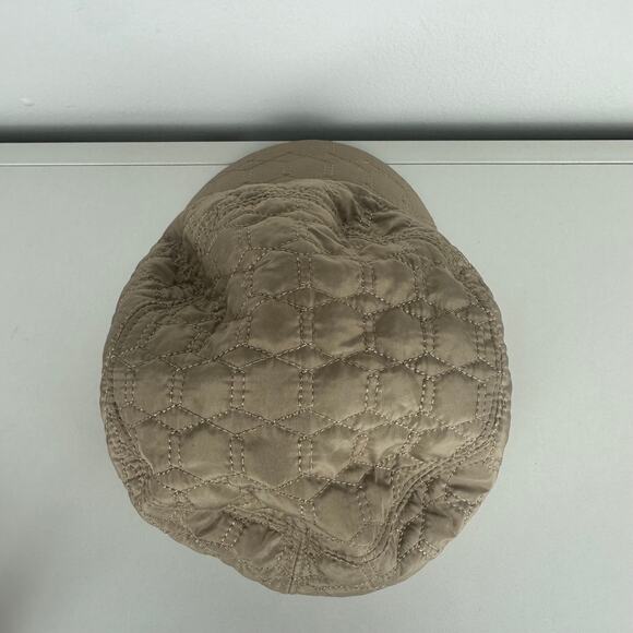 Scala Pronto Womens Quilted Pattern Short Bill Fleece Lined Beige Hat One Size - Picture 3 of 6